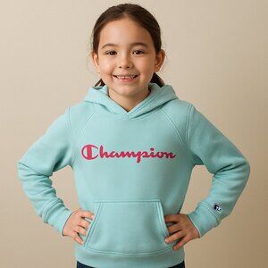 Champion Athletic Hoodie Pullover Sweatshirt Light Teal Size Small